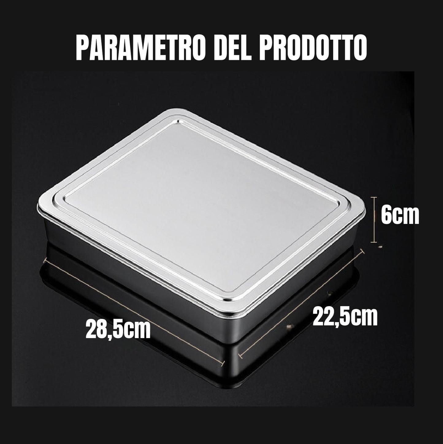 Scatole Per Coperchio Del Vassoio Di Servizio In Acciaio Inox (28.5*22.5*6cm)