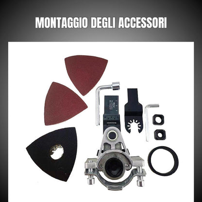 Adattatore per smerigliatrice angolare, kit di accessori per lama oscillante portatile in lega di alluminio, leggero e durevole per 100 tipi di smerigliatrice.