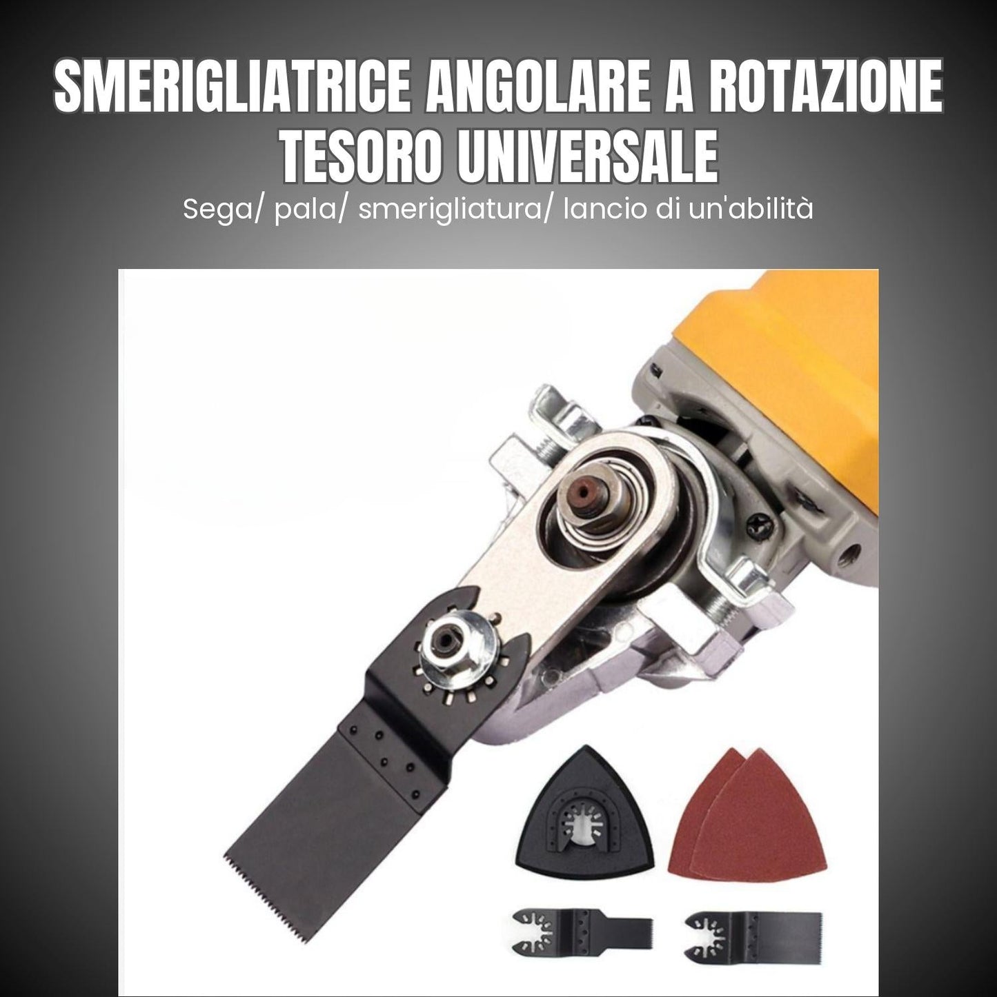 Adattatore per smerigliatrice angolare, kit di accessori per lama oscillante portatile in lega di alluminio, leggero e durevole per 100 tipi di smerigliatrice.