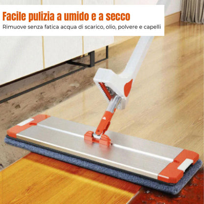 Mop Autoavvolgente A 360° Con Testa Grande In Lega Di Alluminio 45x13 cm - Versione Aggiornata