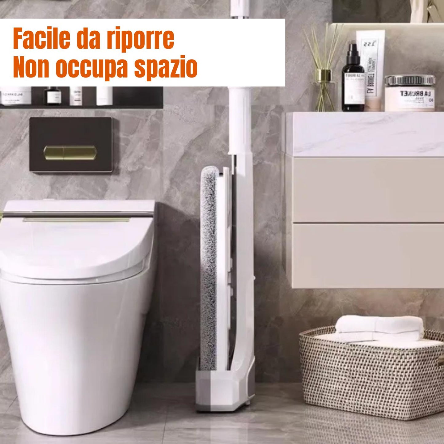 Set Di Secchi Per Mop A Mani Libere, 4 Tamponi In Microfibra Riutilizzabili Inclusi