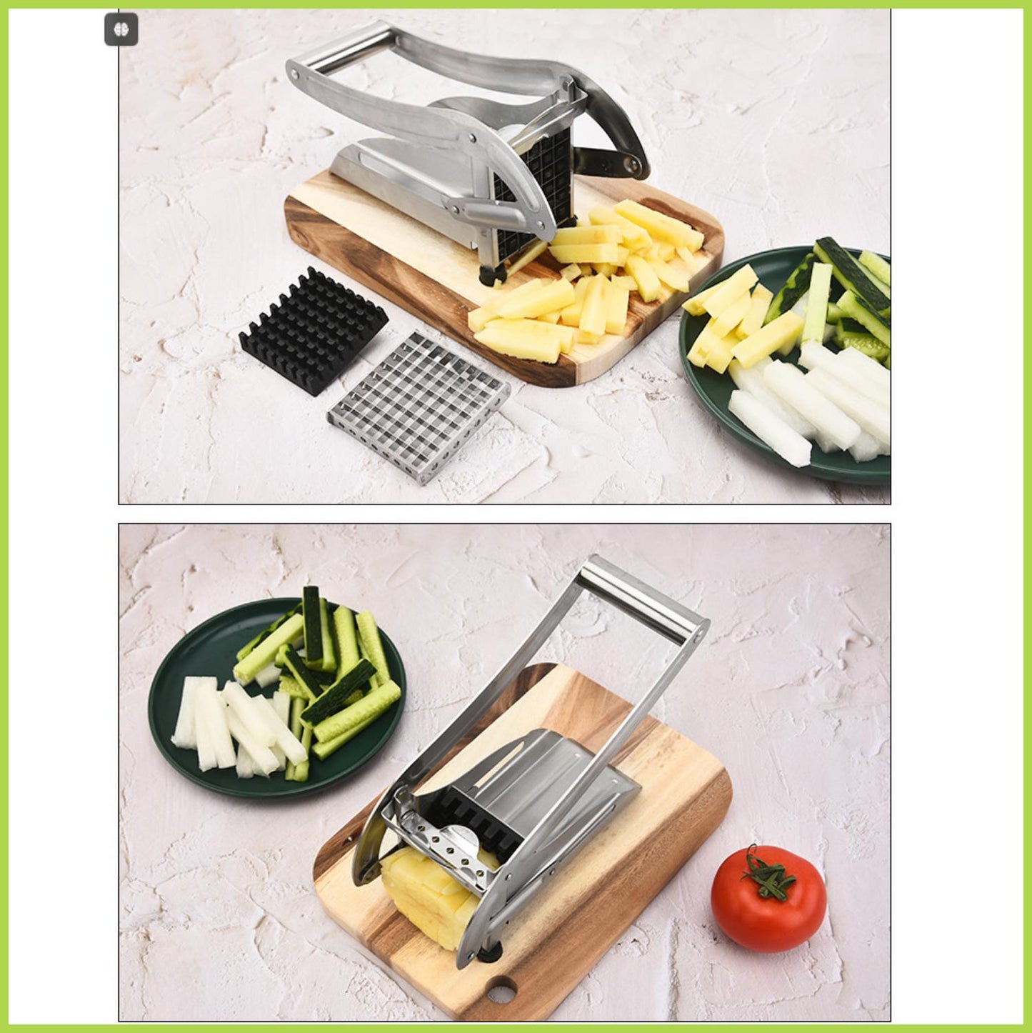 Cucina Patata Chipper Patatine Fritte Cutter Affettatrice Dicer Vegetable Fruit Chopper Con Lama In Acciaio Inox