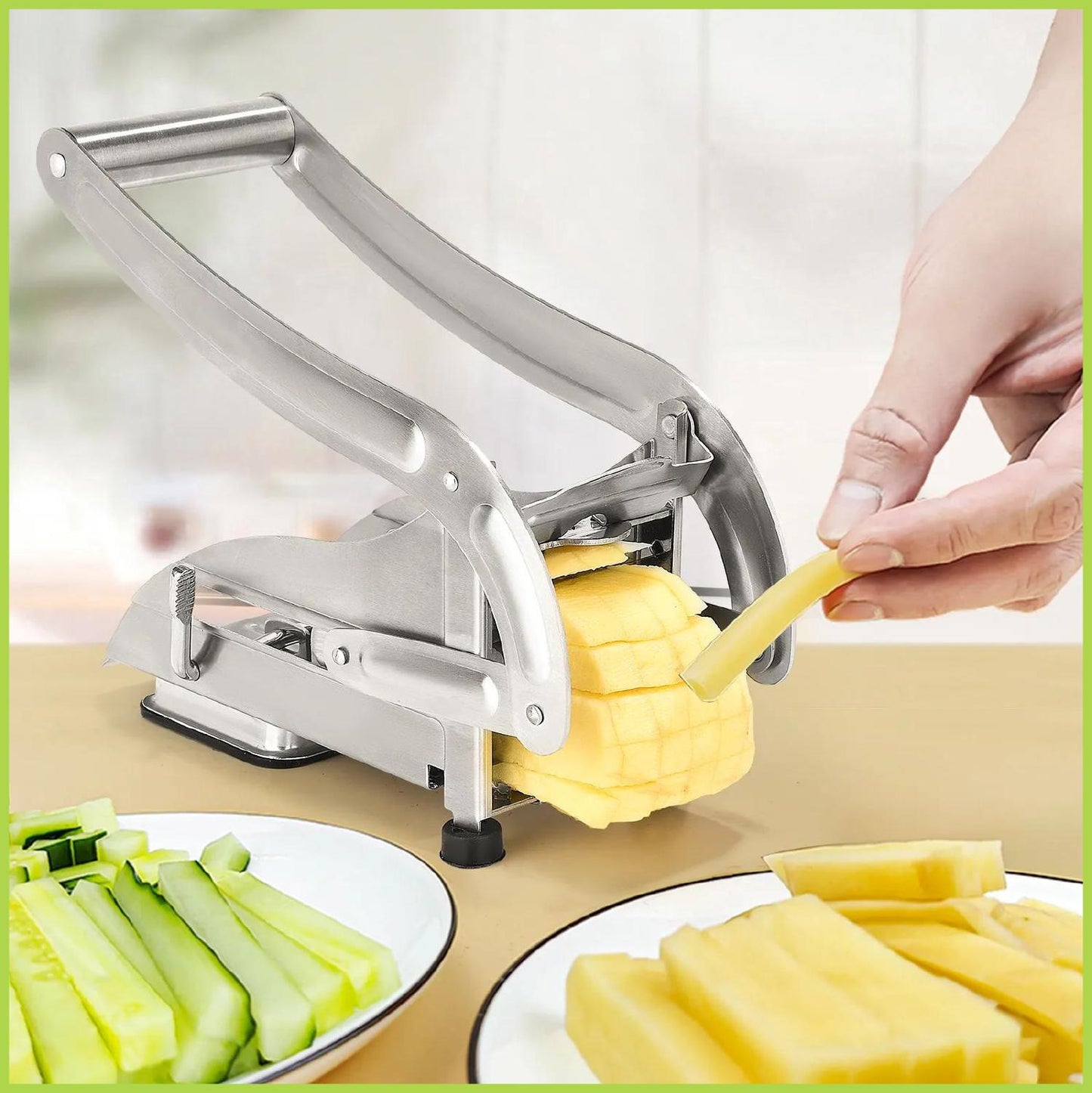 Cucina Patata Chipper Patatine Fritte Cutter Affettatrice Dicer Vegetable Fruit Chopper Con Lama In Acciaio Inox