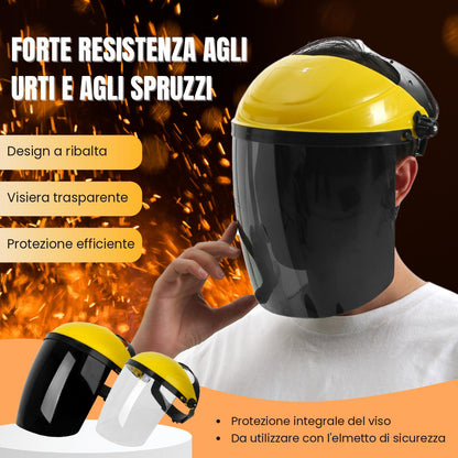 Maschera protettiva per saldatura resistente al calore, protettore del viso saldatore regolabile, maschera antipolvere