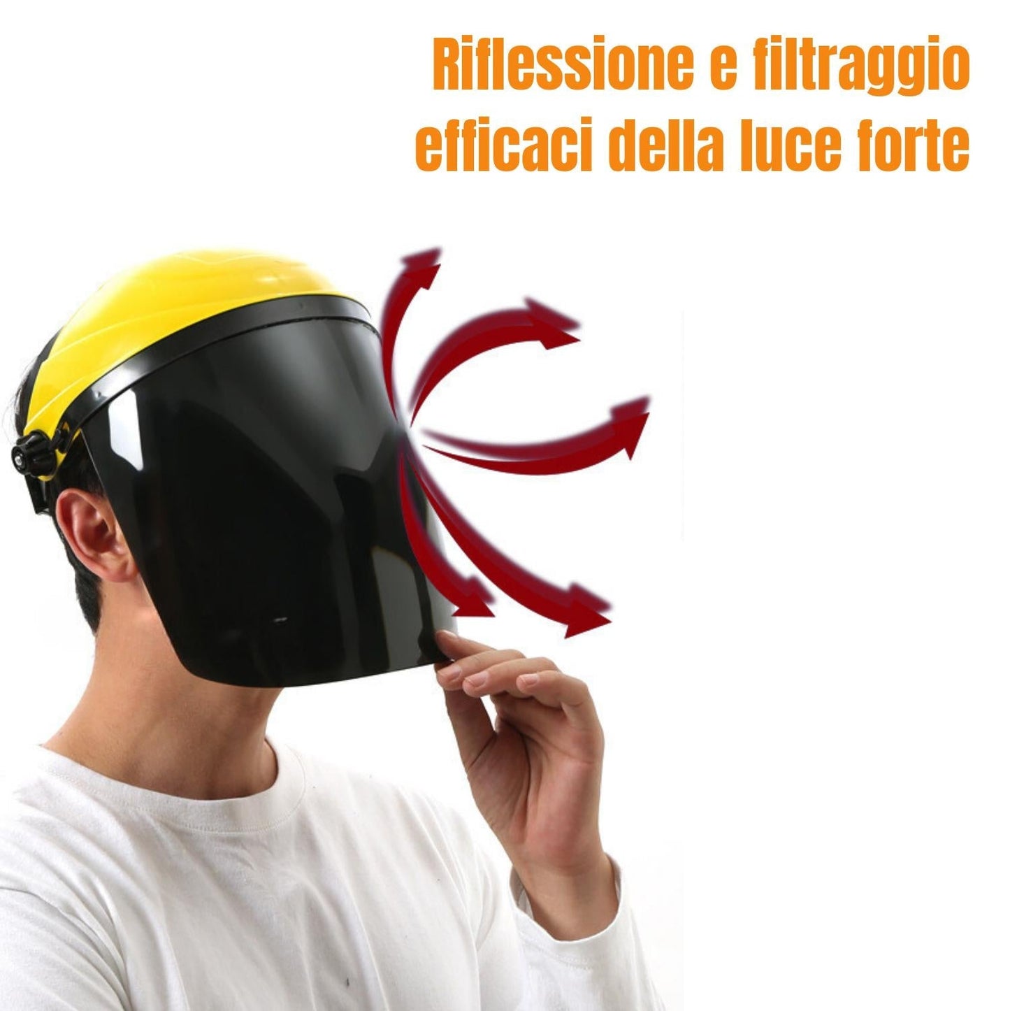 Maschera protettiva per saldatura resistente al calore, protettore del viso saldatore regolabile, maschera antipolvere