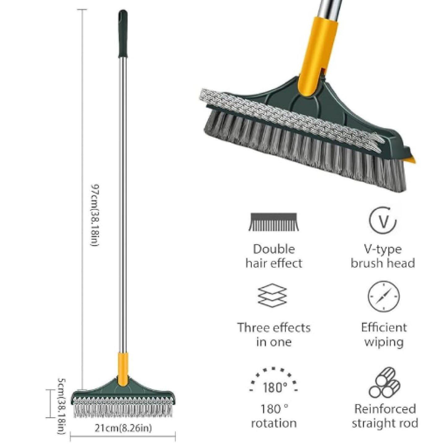 Spazzole Rotanti 2in1 Per La Pulizia Dei Pavimenti Spazzola Multifunzionale Per Fessure Con Tergicristallo Mop Bagnato E Asciutto