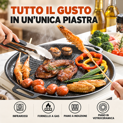 Padella Grill Universale Per Fornelli A Gas, Piani A Induzione E Fiamma Libera