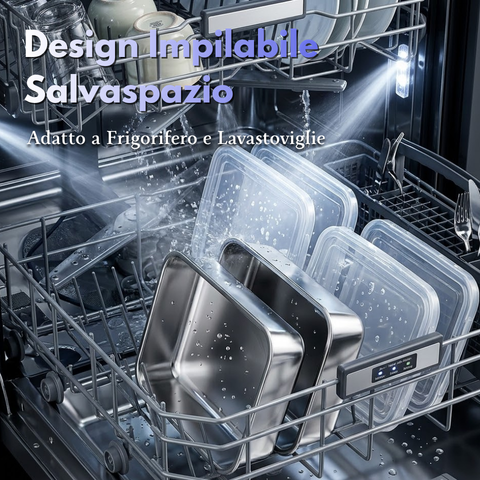 Contenitori in acciaio inox 304 - Conservazione sicura ed elegante.