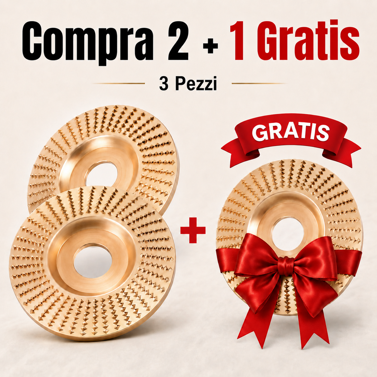 Set Da 3 Dischi Da Smerigliatura In Acciaio Al Carbonio Per Legno (tik)