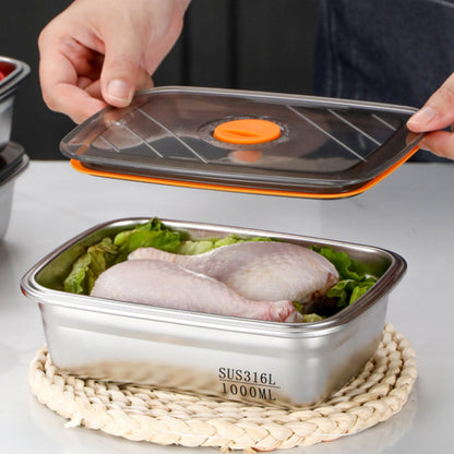 [🎁 Set 6+3 Gratis] Contenitore per la Conservazione Sottovuoto in Acciaio Inox 316 Antibatterico