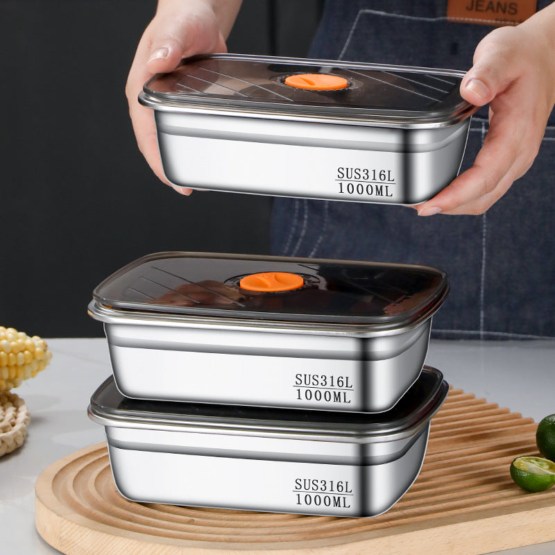 [🎁 Set 6+3 Gratis] Contenitore per la Conservazione Sottovuoto in Acciaio Inox 316 Antibatterico