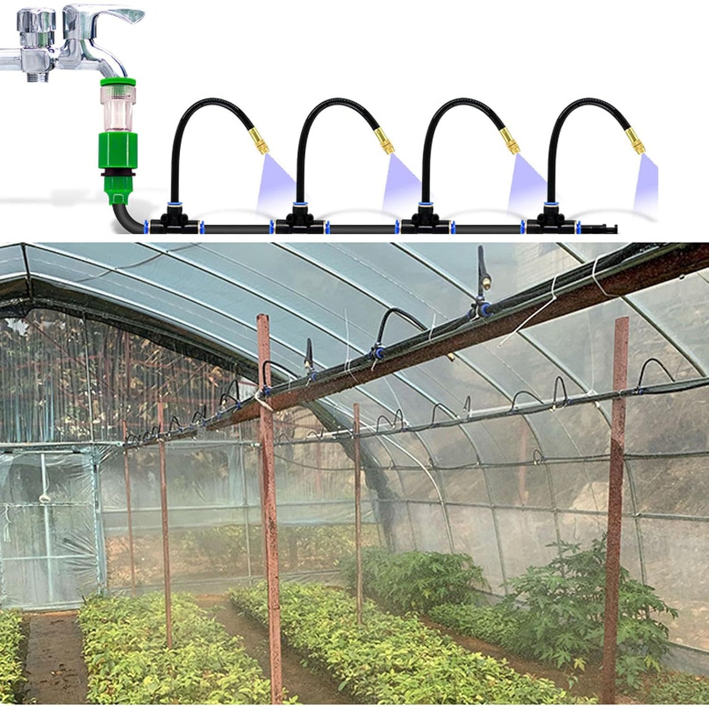 Irrigatore automatico a 360° con nebulizzazione e raffreddamento
