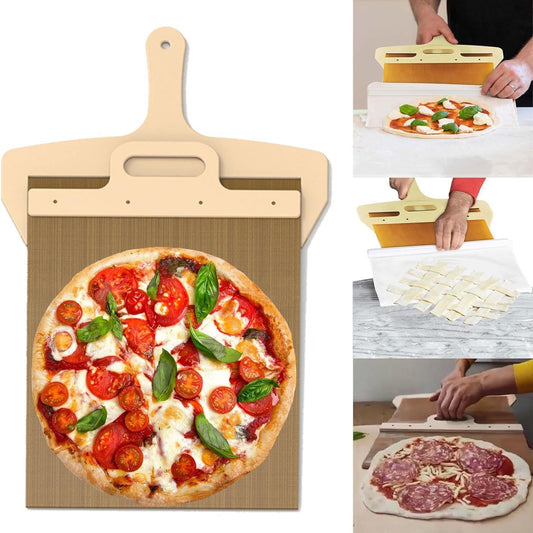 Pala Per Pizza A Scorrimento Liscio - In Legno Naturale, Perfetta Per Far Scorrere La Pizza E Raschiare Le Salse