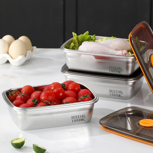 [🎁 Set 6+3 Gratis] Contenitore per la Conservazione Sottovuoto in Acciaio Inox 316 Antibatterico