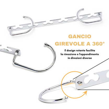 Magic Hangers Appendiabiti Salvaspazio, Robusti Appendiabiti Pieghevoli Salvaspazio Con 6 Fori Per Appendere 12 Vestiti Pesanti.