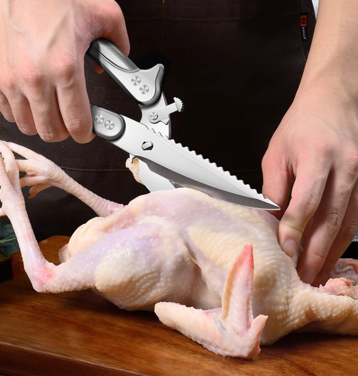 Forbici Smontabili Per Tagliare Ossa Di Pollo, Forbici Da Cucina Multifunzione In Acciaio Inossidabile, Affilate E Robuste (Colore Argento)