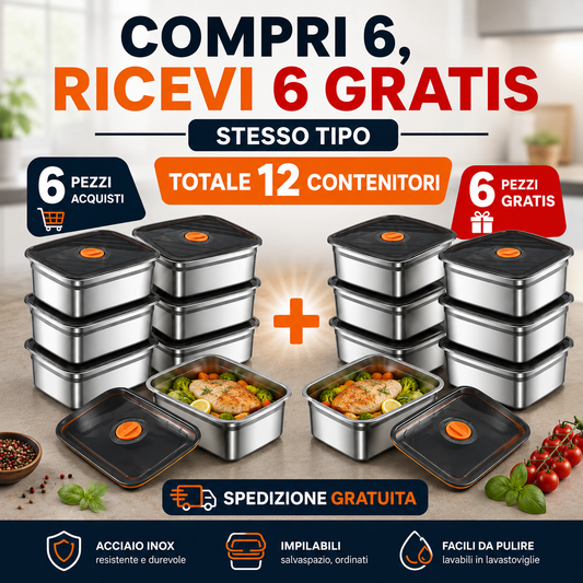 Contenitore in acciaio inox 316 da 1000 ml – soluzione sicura e pratica per conservare gli alimenti (19x14x6cm)