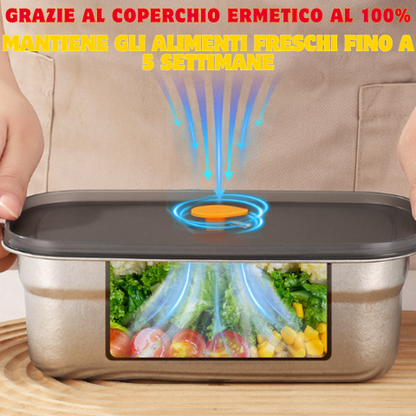 Contenitore per alimenti in acciaio 316 + sottovuoto – Freschezza garantita al 100%