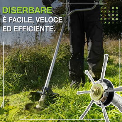 Testina Tagliaerba a 6 Bracci in Acciaio Intrecciato, Resistente e Potente contro le Erbacce Ostinate