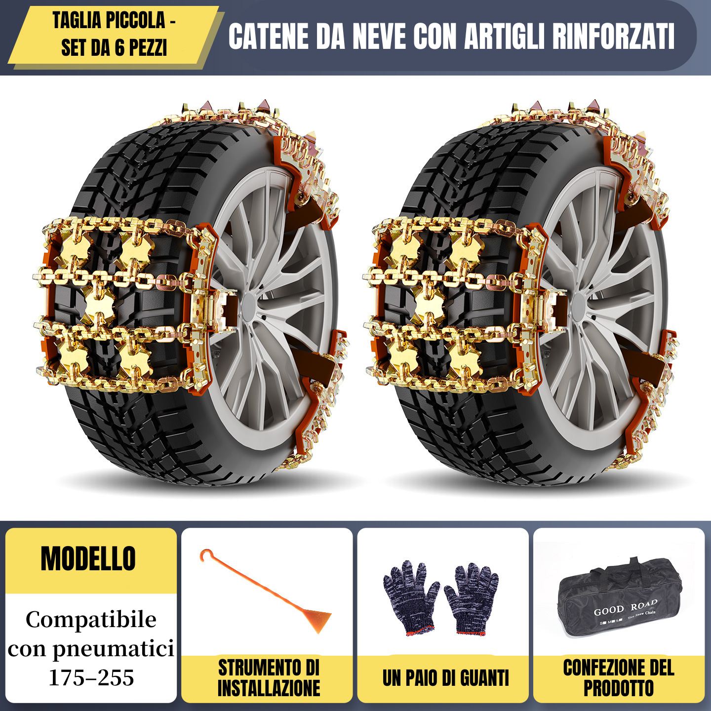 [🎁 Super offerta Black Friday] Catene Antiscivolo Titanio – Sicurezza Totale Su Neve E Ghiaccio