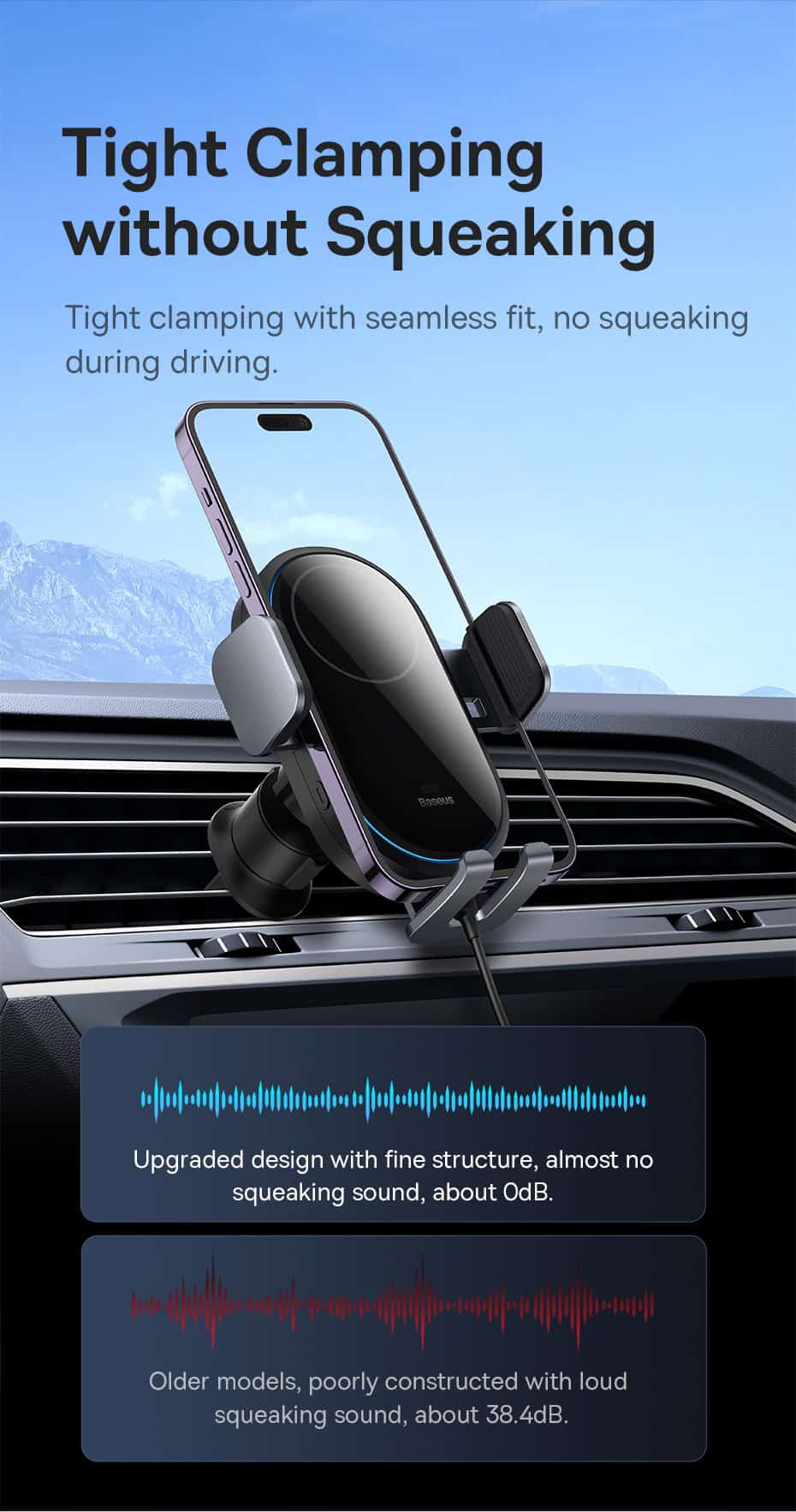 Porta telefono auto ricarica wireless 66W ricarica rapida auto bocchette aria console centrale auto universale Supporto Confine trasversale