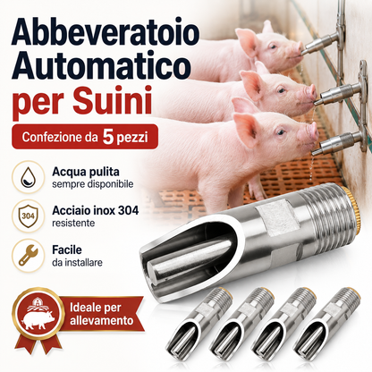 Abbeveratoio Automatico in Acciaio Inox 304 – Per Maiali, Bovini, Capre, Pecore, Cavalli e Altri Animali da Allevamento