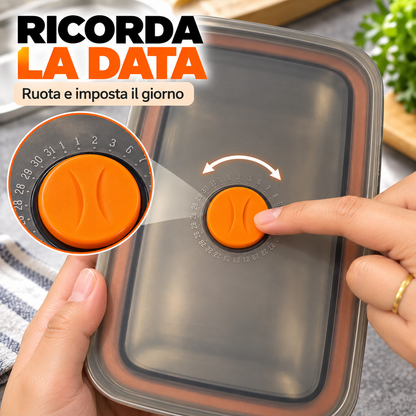 Contenitore per alimenti sottovuoto in acciaio inox antibatterico grande da 1000 ml (19 x 14 x 6cm)