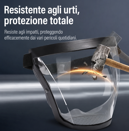 Maschera Protettiva Integrale Antifog, Antiurto e Comoda da Indossare Tutto il Giorno
