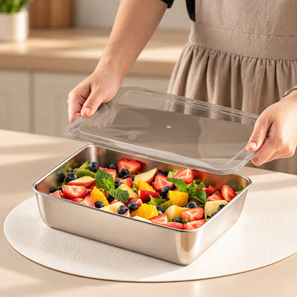 Contenitore alimentare in acciaio inox SUS304 da 2400 ml – per porzioni più grandi e una conservazione più ordinata