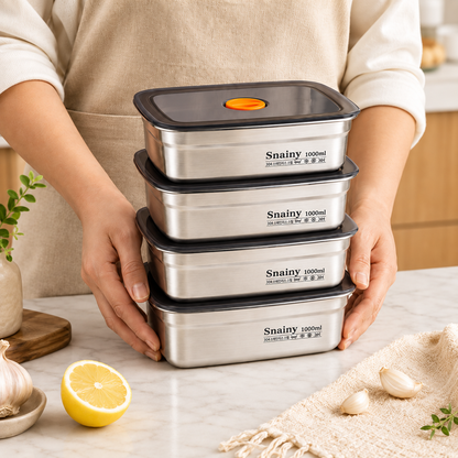 Best Seller | Contenitore Premium SUS316 con Coperchio Sottovuoto (19×14×6 cm)