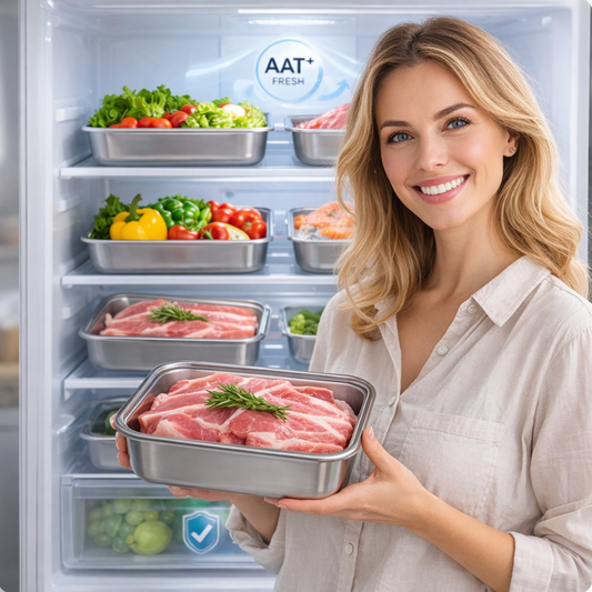 La soluzione per un frigo sempre ordinato e senza odori - Contenitori in acciaio SUS304 (25×20×6 cm)