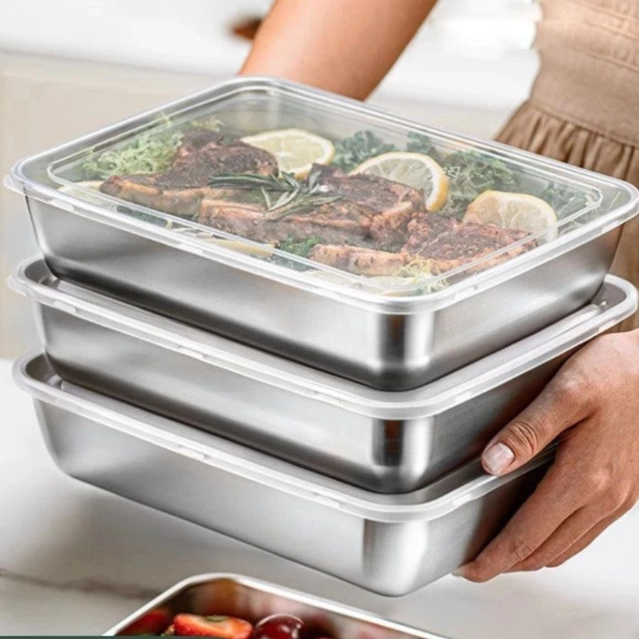 Contenitori in Acciaio Inox 304: frigo ordinato e cibo fresco per settimane (DRAFT)