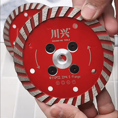 Disco Diamantato Turbo Pro 110mm – Taglia e Smussa Pietra, Granito, Calcestruzzo Senza Cambiare Disco (Flangia Inclusa)