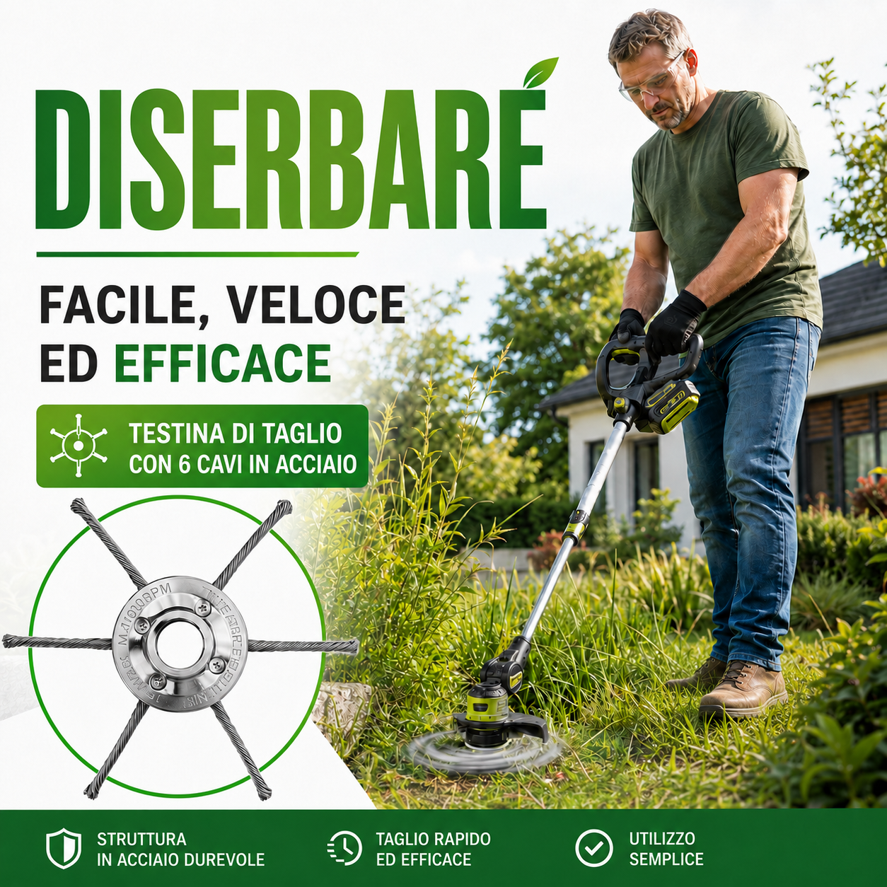 Testina Di Decespugliatore In Acciaio A 6 Fili – Potenza E Precisione In Ogni Taglio