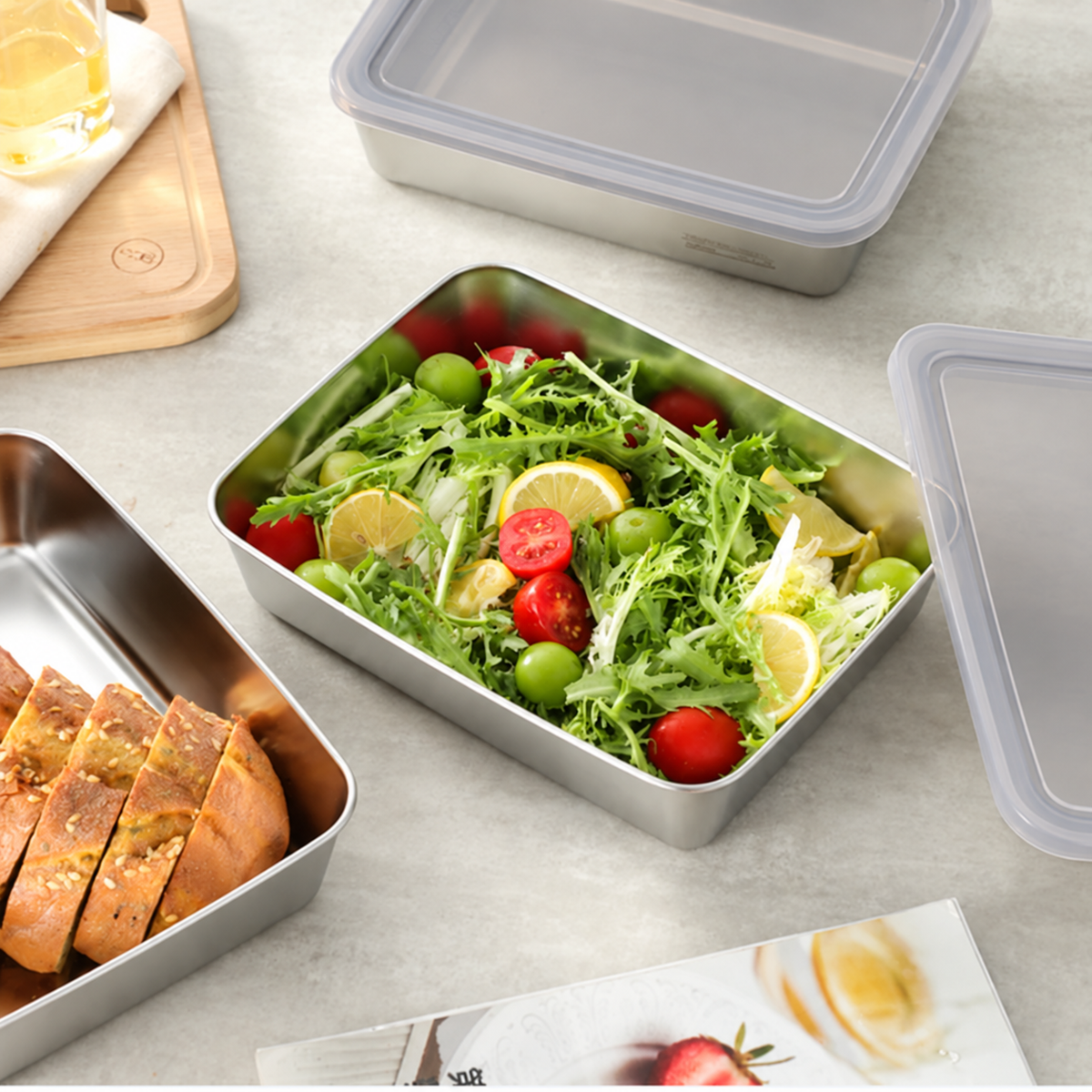 Contenitore Premium in Acciaio Inox 304 con Coperchio in Silicone – Più Ordine, Meno Odori