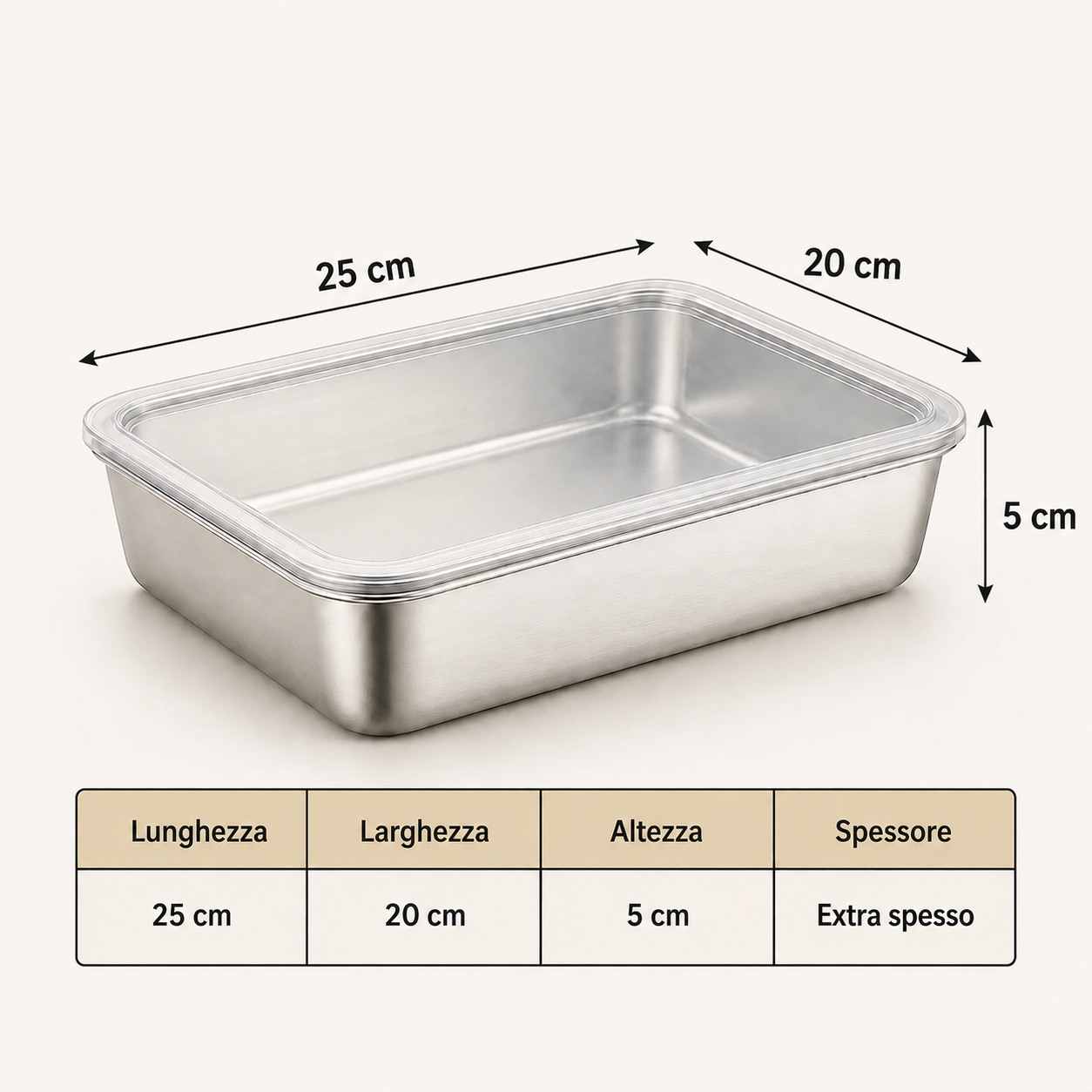 Contenitore per Alimenti in Acciaio Inox 304 con Coperchio Ermetico – Freschezza Più Lunga, Senza Odori e Sprechi