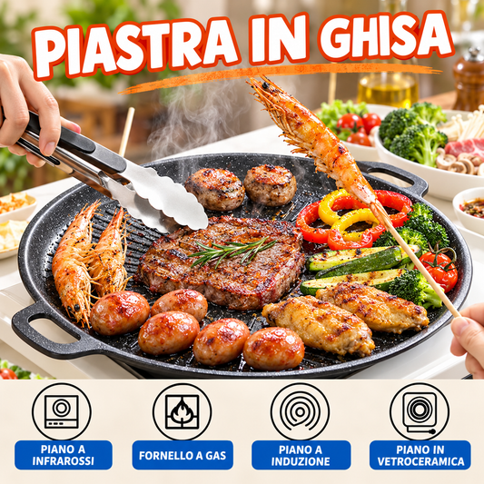 Padella Grill Universale Per Fornelli A Gas, Piani A Induzione E Fiamma Libera