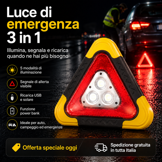 🚨 Triangolo di Emergenza LED per Auto – Super Offerta + Spedizione Gratuita