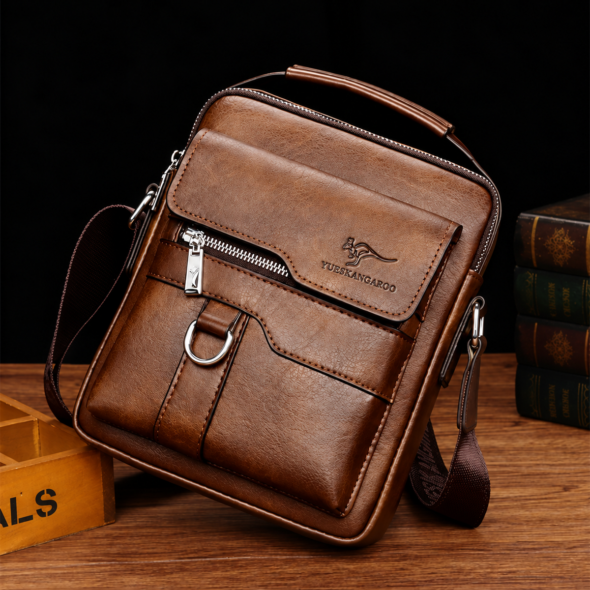 Borsa A Tracolla Da Uomo In Pelle Vintage