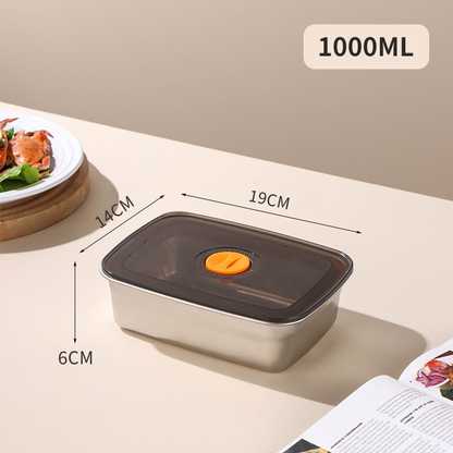 Scatola per alimenti sottovuoto antibatterica in acciaio inox 316 (19x14x6cm)