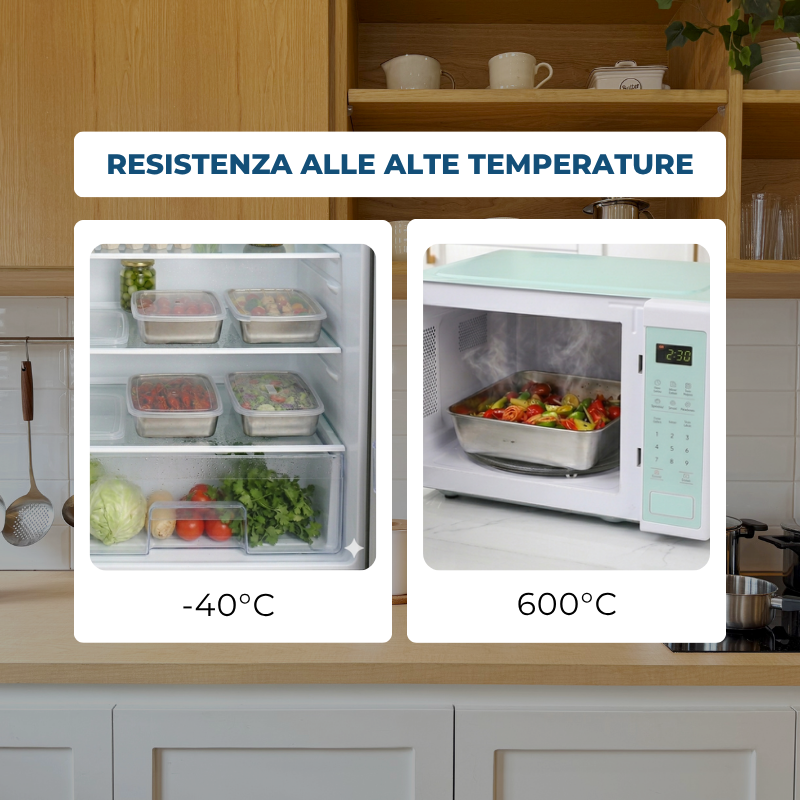 Scatole Per La Conservazione Degli Alimenti, Teglia Rettangolare (25x20x5cm)