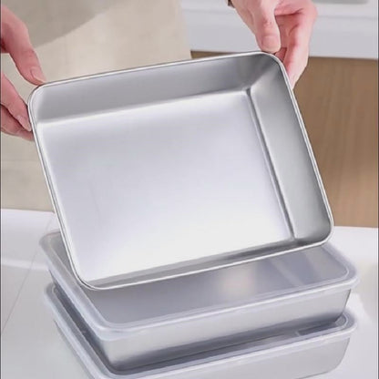 Vassoio in acciaio inossidabile 304 – Soluzione sicura e pratica per conservare gli alimenti (25x20x6 cm)