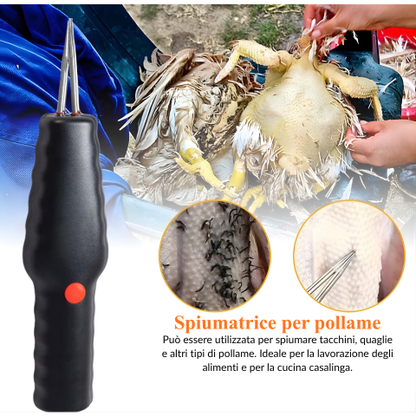 Spelatrice per pollame portatile – rimuove tutte le piume in pochi minuti