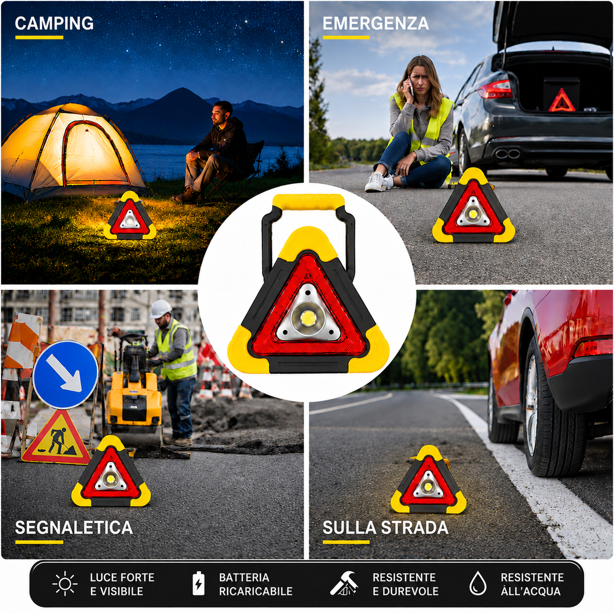 🚨 Triangolo di Emergenza LED per Auto – Super Offerta + Spedizione Gratuita