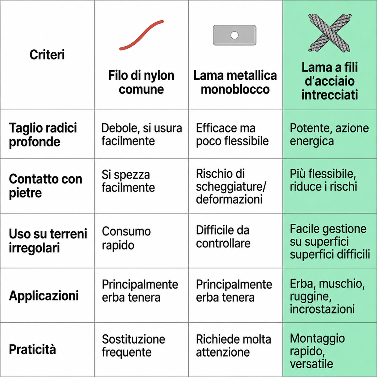 La Testa Del Tagliaerba Ha 6 Rami Intrecciati Con Filo D'Acciaio Resistente