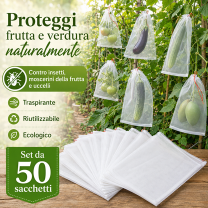 Sacchetti In Rete Traspiranti Riutilizzabili Per Proteggere Frutta E Verdura – Proteggono Da Insetti, Mosche Della Frutta E Uccelli